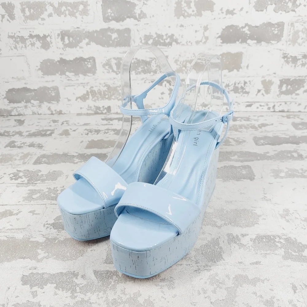 New MADDEN GIRL Theo-c Platform Wedge In Blue i730